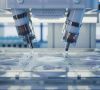 Bioprinting Technology Concept. Advanced Medical Printer Producing Artificial Heart Valves with Biopolymers. Futuristic Laboratory. Bioprinting Technology Concept. Advanced Medical Printer Producing Artificial Heart Valves with Biopolymers. Futuristic Laboratory.