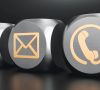 3D Kontakt Würfel schwarzer Hintergrund 3D Kontakt Würfel schwarzer Hintergrund