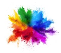 regenogenfarbene Pulver-Explosion; Farben der Biotechnologie,