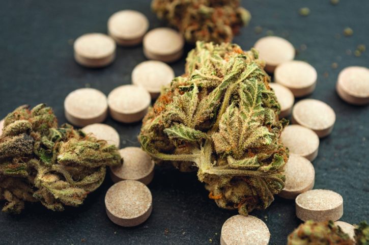 Cannabis Pflanze und in Tabletten Adobe Stock Victor Moussa